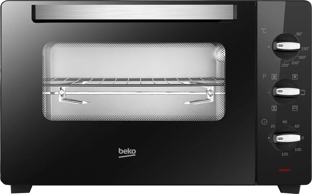 Електрична конвекційна піч Beko, 45 л, 2000 Вт, механічне управління, чорного кольору.