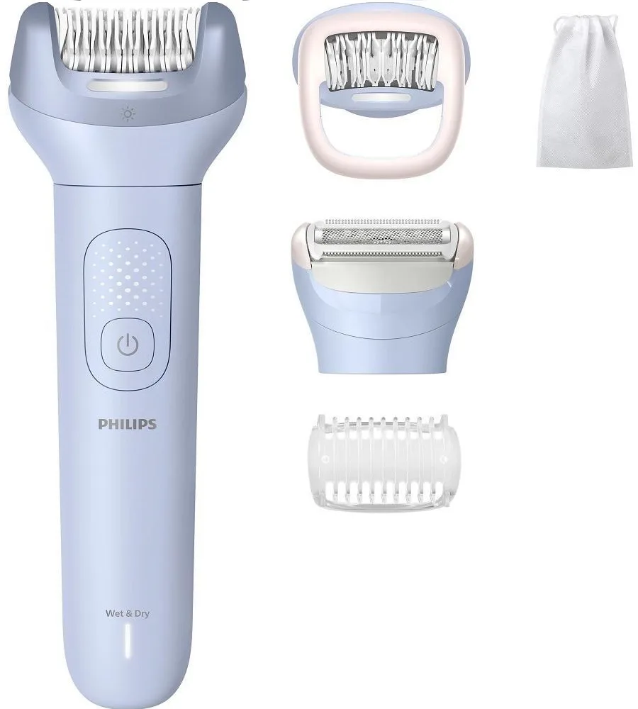 Епілятор Philips Series 8000, дисковий, акумуляторний, з пінцетом, для вологого та сухого використання, комплектується 4 насадками