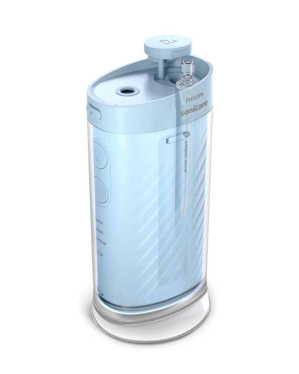 Іригатор Philips Sonicare Compact Flosser 1000, портативний, з чашею 200 мл, складний, блакитний.