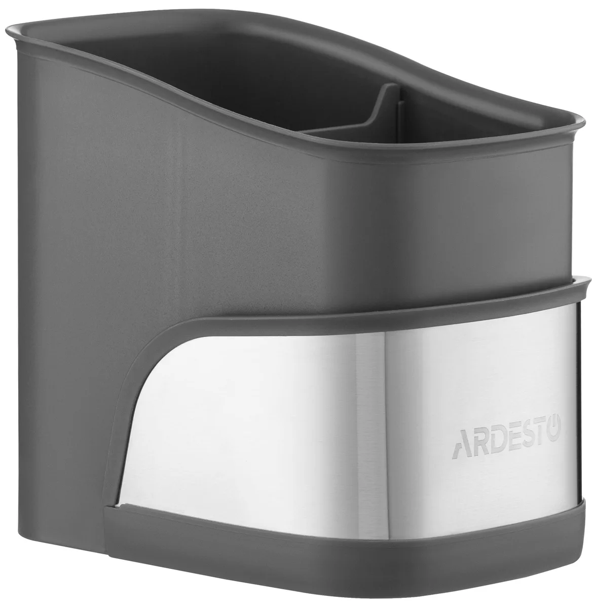 Органайзер для щіток ARDESTO Minimalism, 15х10х13.5см, пластиковий, з нержавіючої сталі, сірого кольору.