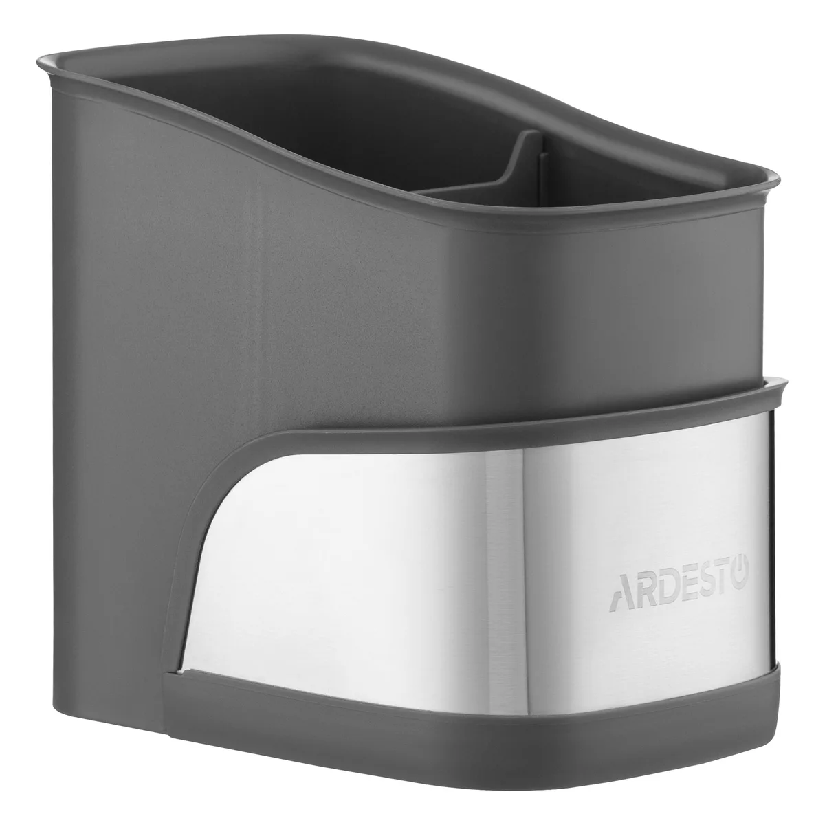 Органайзер для щіток ARDESTO Minimalism, 15х10х13.5см, пластиковий, з нержавіючої сталі, сірого кольору.