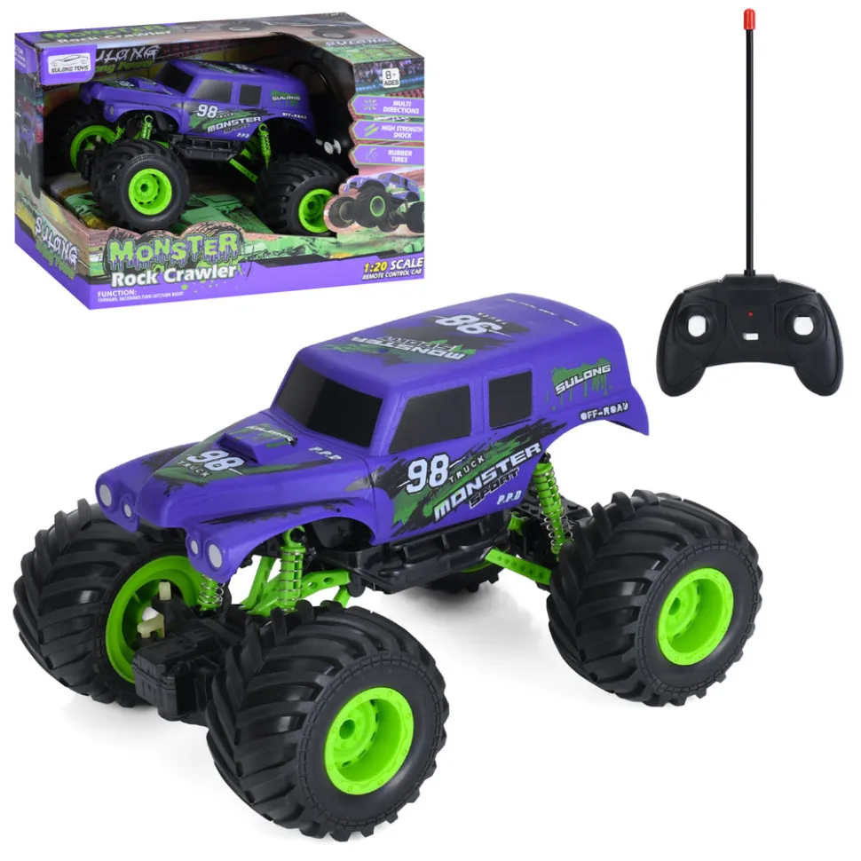 Джип на радиоуправлении Sulong Toys надувные колеса 1:20 зелёный