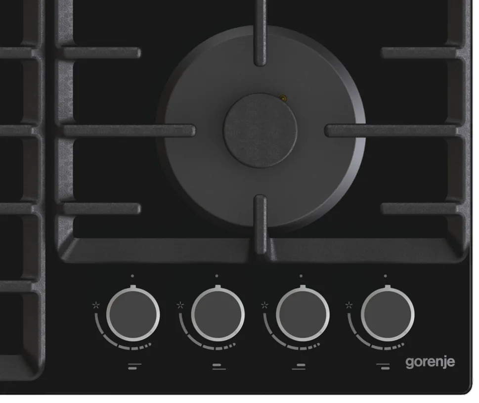 Газовая варочная поверхность Gorenje Закаленное стекло 60х52 см Черная 4 конфорки