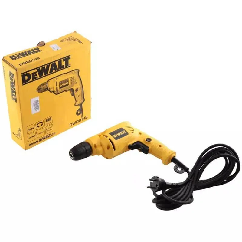Дриль DeWalt 550Вт, 7.9Нм, 0-2800об/хв, патрон 10мм, вага 1.34кг.