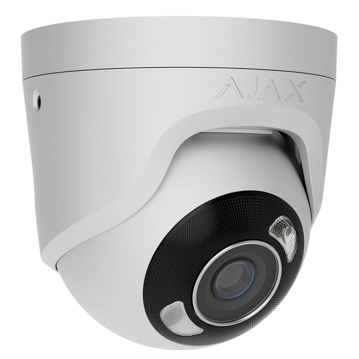 IP-Камера дротова Ajax TurretCam HL white, 5мп, 4мм, гібридне підсвічування IR 50м, білий Led 50м, Poe, True WDR, IP 65, ІЧ 50м, аудіо, 75° до 85°, купольна, біла