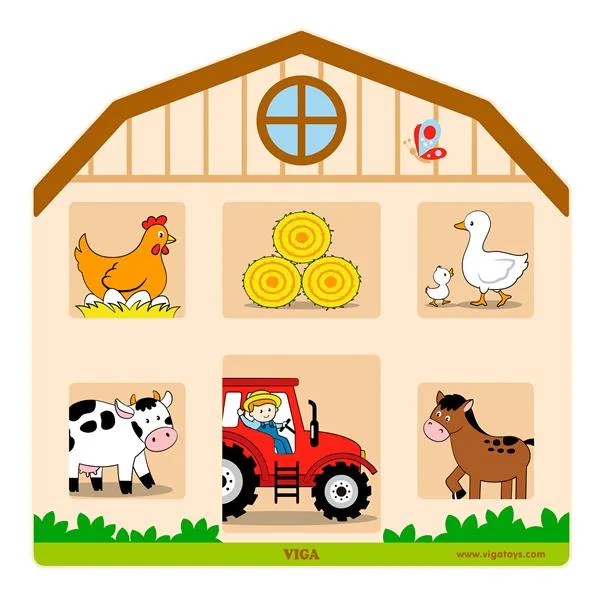 Бізіборд Viga Toys дерев'яний 46х5х46 см бежевий коричневий