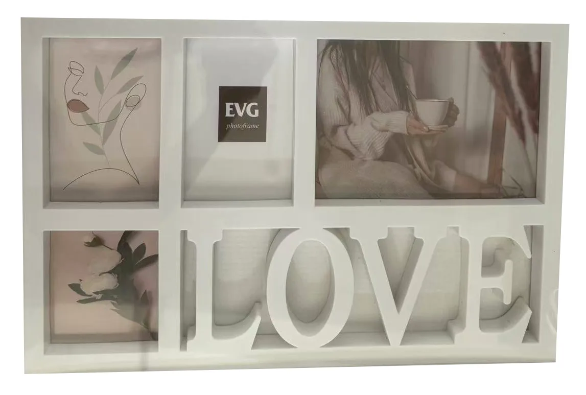Мультирамка EVG INNO Пластик 43х53 см Білий на 4 фото 10х15 15х20 10х10