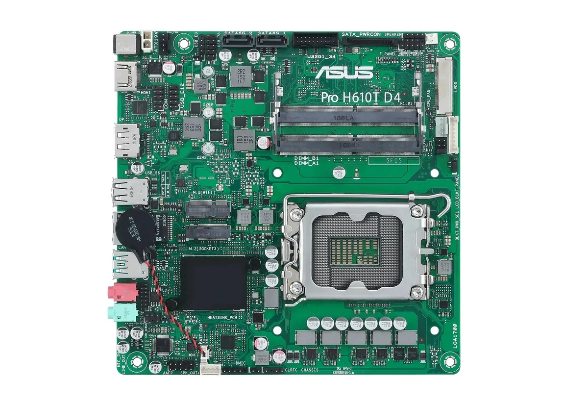 Материнська плата ASUS H610 mITX LGA1700 2xDDR4 HDMI DP LVDS