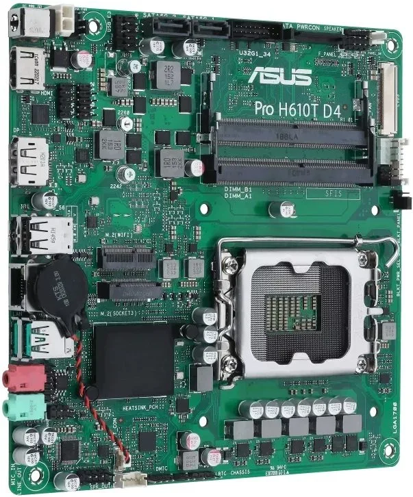 Материнська плата ASUS H610 mITX LGA1700 2xDDR4 HDMI DP LVDS