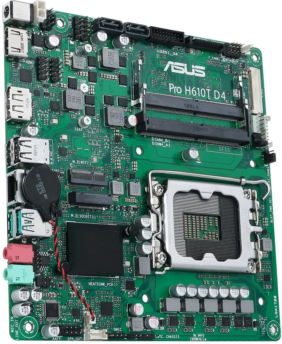 Материнська плата ASUS H610 mITX LGA1700 2xDDR4 HDMI DP LVDS
