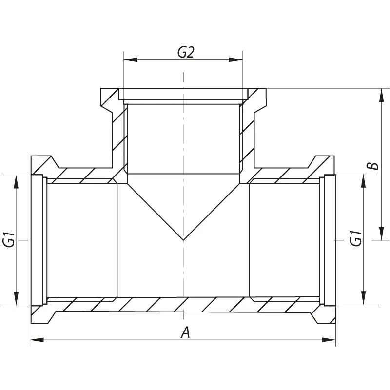 Трійник редукційний KOER латунний 3/4"х1/2" сталевий