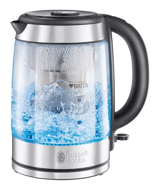 Електрочайник Russell Hobbs Скло Нержавіюча сталь 1 л Сріблястий