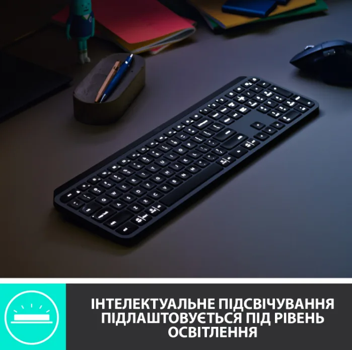 Клавіатура LOGITECH Мембранна Бездротова Bluetooth 430х132х20 мм Сіра