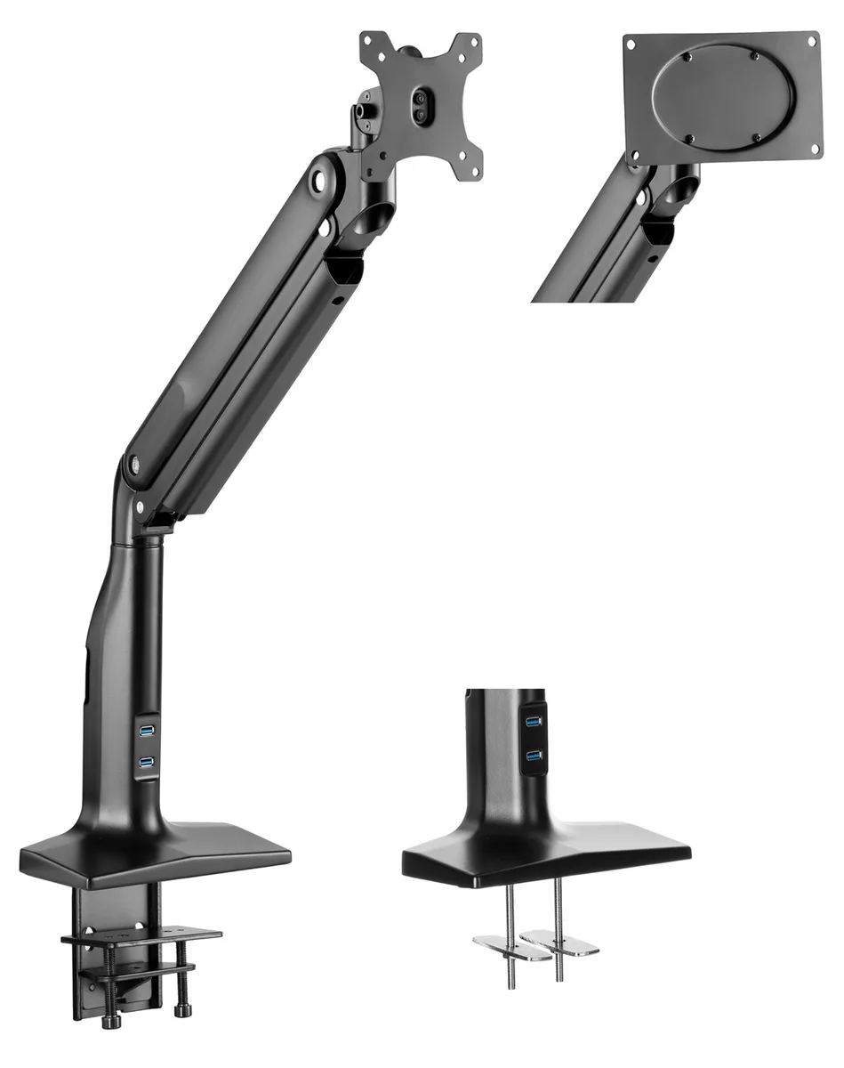 Кріплення монітора настільне 2E Sekveofvu 17"- 43" 18кг 2хUSB 3.0