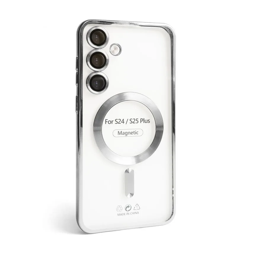 Чохол MagSafe для Samsung S24 S25 Пластик Силікон Срібний
