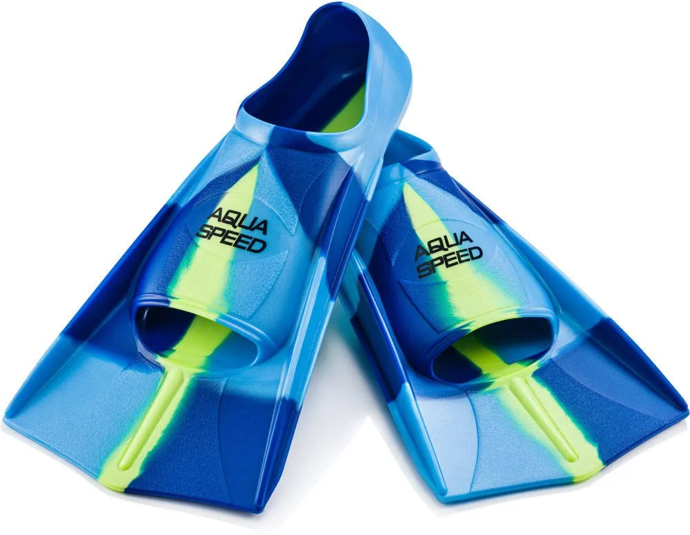 Ласти Aqua Speed силіконові 33-34 сині блакитні жовті