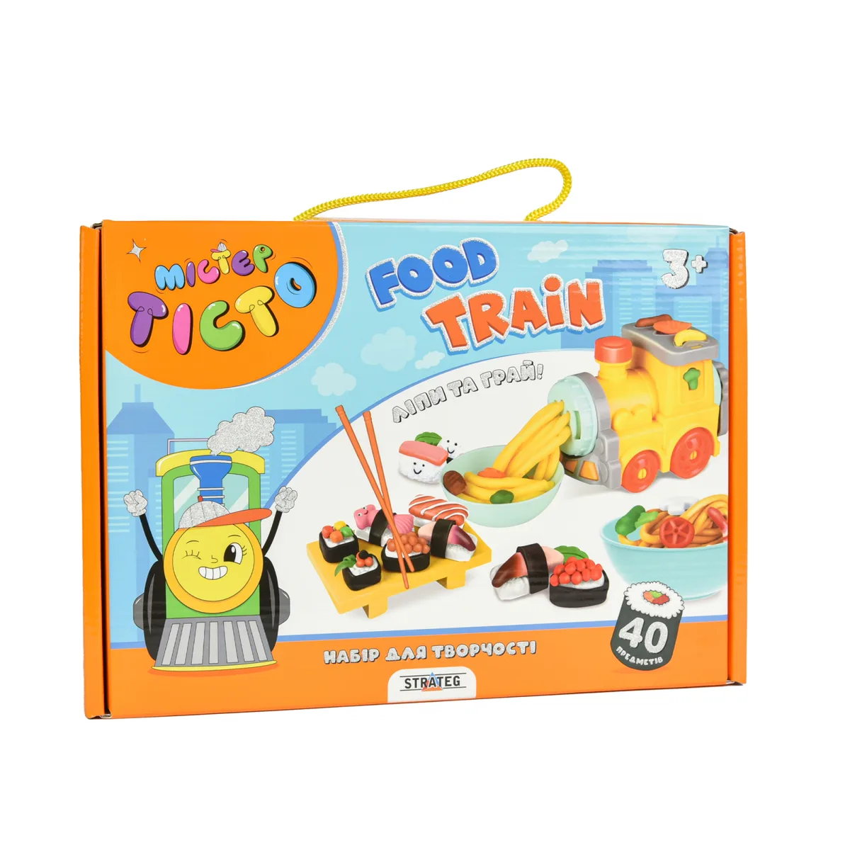 Набір для творчості ліплення Містер тісто Food Train 22 шт. маси 28,5х20х8 см картонна коробка