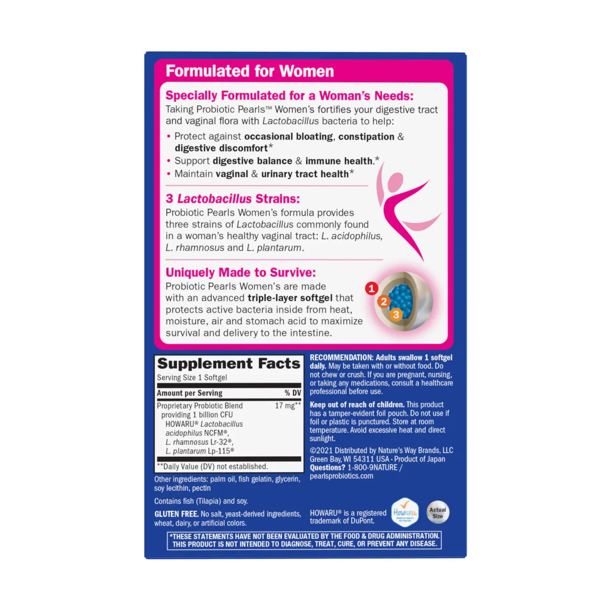Пробіотики Nature's Way Probiotic Pearls Women's 30 м'яких капсул для жінок