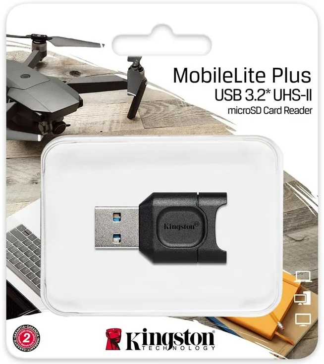 Кардридер Kingston USB 3.2 Type-A > microSD UHS-II Черный