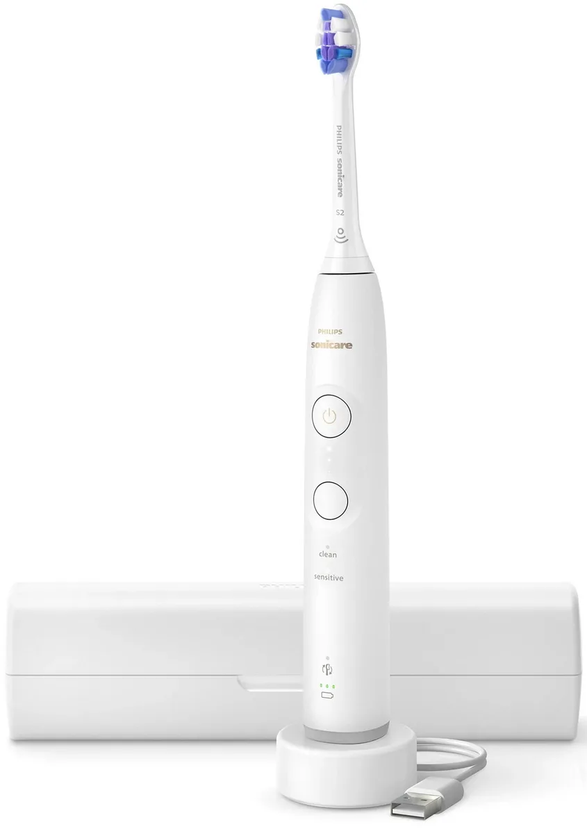 Електрична зубна щітка Philips Sonicare 6100 Series, 62 тис. коливань/хв, 1 насадка, футляр, білий.