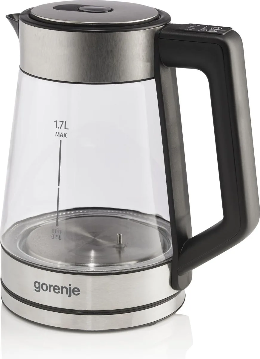 Электрический чайник Gorenje 17 л, 2200 Вт, из стекла и нержавеющей стали