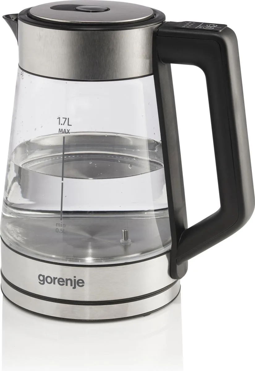 Электрический чайник Gorenje 17 л, 2200 Вт, из стекла и нержавеющей стали