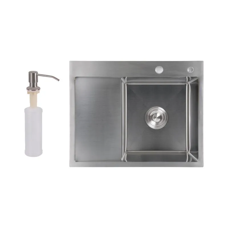 Мойка кухонная интегрированная Lidz H6350L 630x400x215 мм нержавеющая сталь с крылом слева