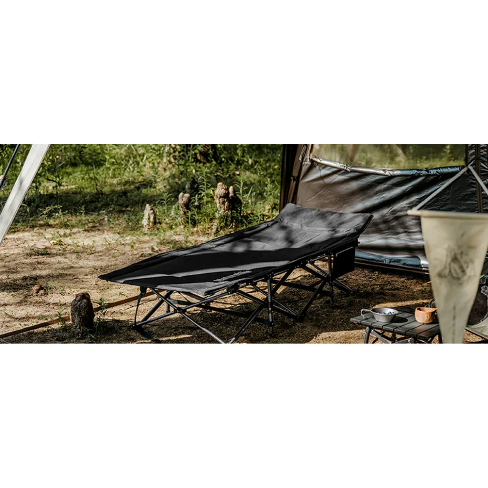 Складане ліжко Naturehike Поліестер Oxford 190х70х36-48 см Чорне