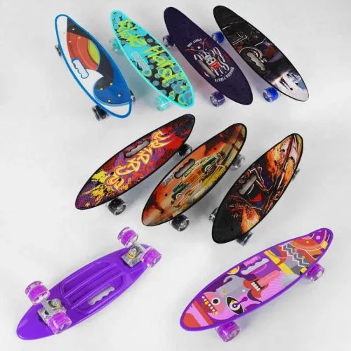 Пенни борд Best Board 55см МИКС Вид колеса PU со светом для детей и подростков скейтборд