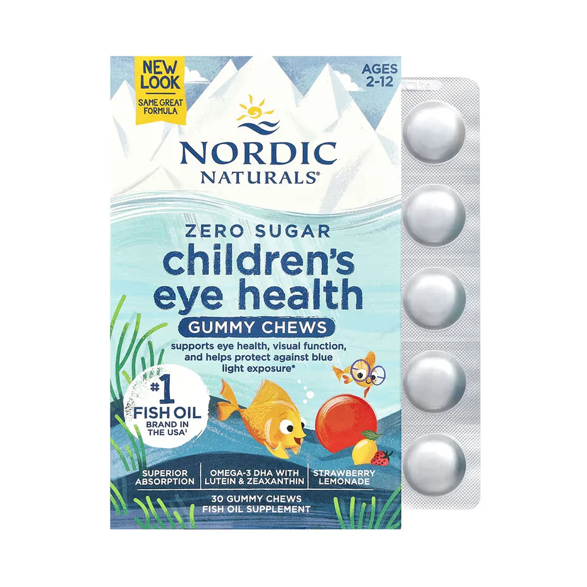 Жевательные конфеты Nordic Naturals Children's Eye Health 30 гелевых конфет рыбный жир