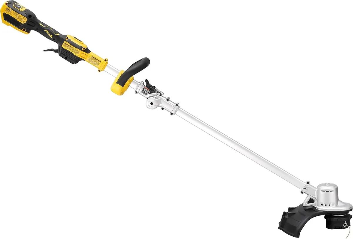 Акумуляторний садовий тример DeWalt 18В, 36 см, вага 3.6 кг, без батареї та зарядного пристрою.