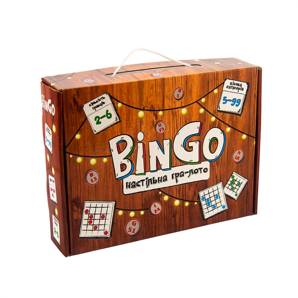 Настільна гра лото BinGo картон 25 клітин для 2-6 гравців 5-99 років