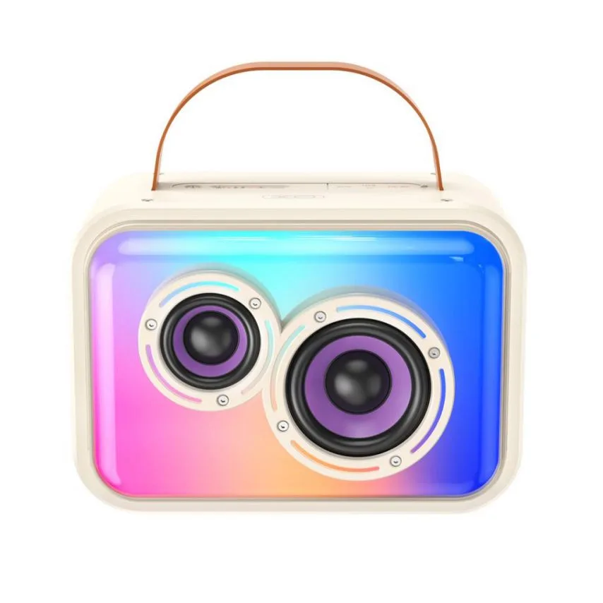 Портативна колонка XO Bluetooth 5.3 20W бежевий з мікрофоном RGB