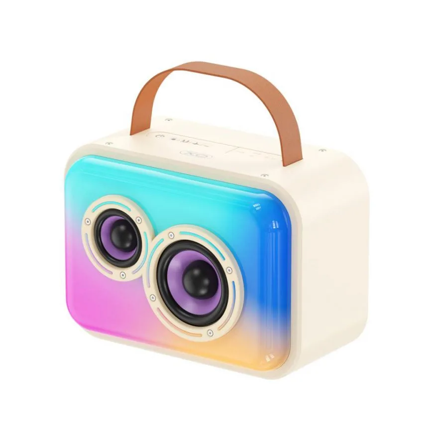 Портативна колонка XO Bluetooth 5.3 20W бежевий з мікрофоном RGB