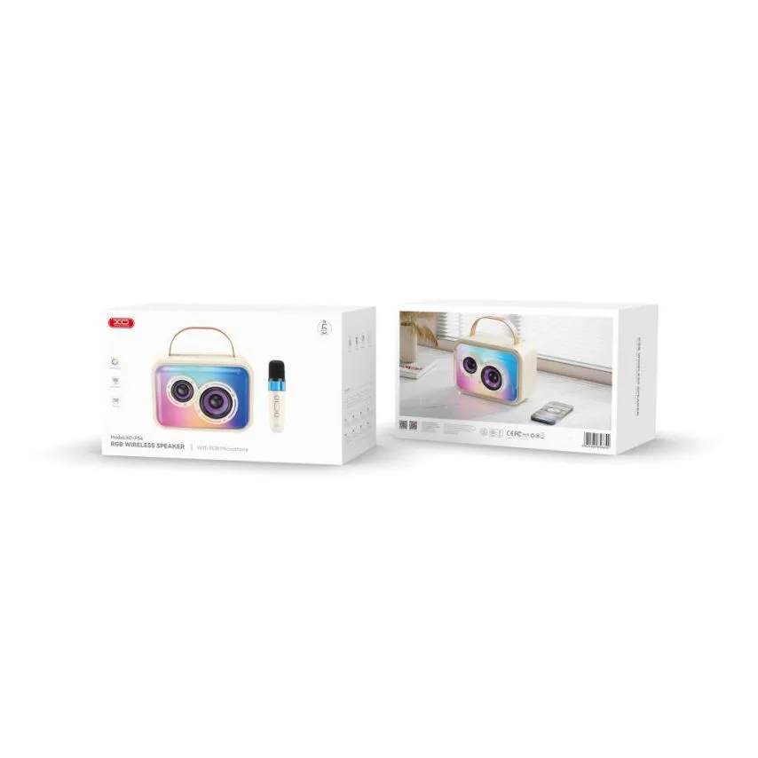 Портативна колонка XO Bluetooth 5.3 20W бежевий з мікрофоном RGB