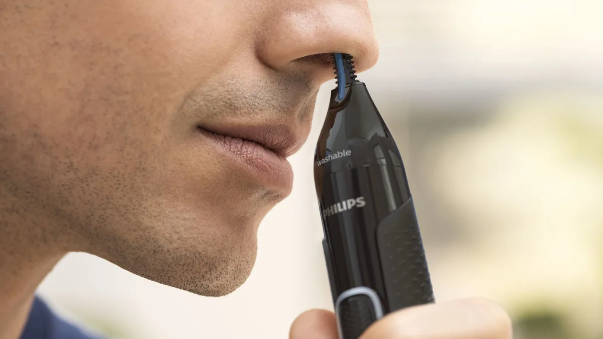 Тример для носа та вух Philips Нержавіюча сталь 3 насадки Чорний