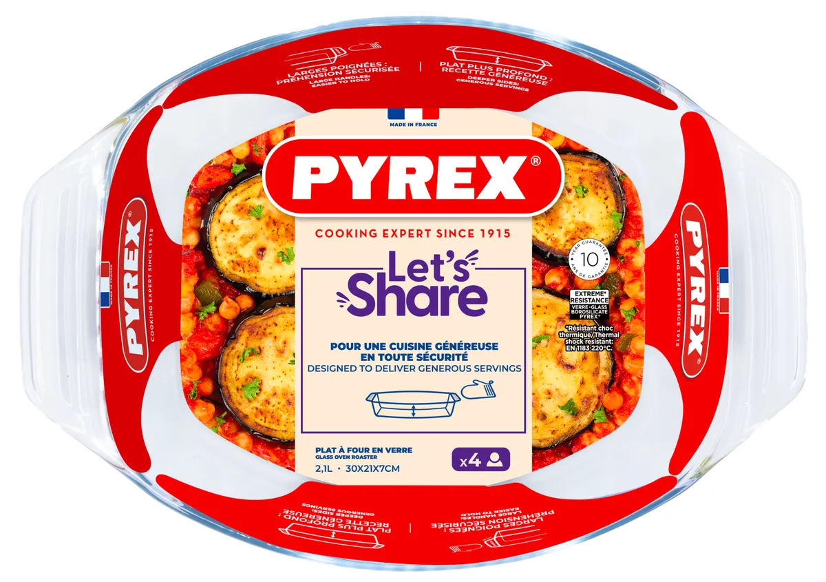 Форма для запекания Pyrex боросиликатное стекло 30х21х7 см овальная