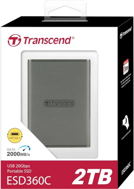 Портативний SSD Transcend 2TB USB 3.2 Gen 2x2 Сірий