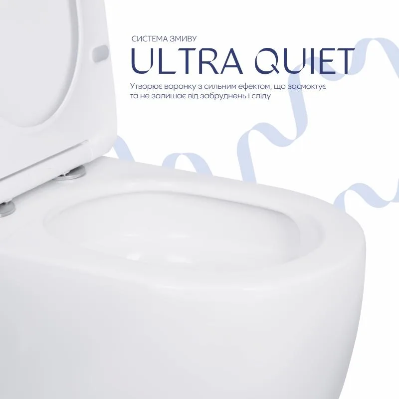 Унітаз-компакт безободковий Qtap Robin Ultra Quiet 690х440х480 мм кераміка білий