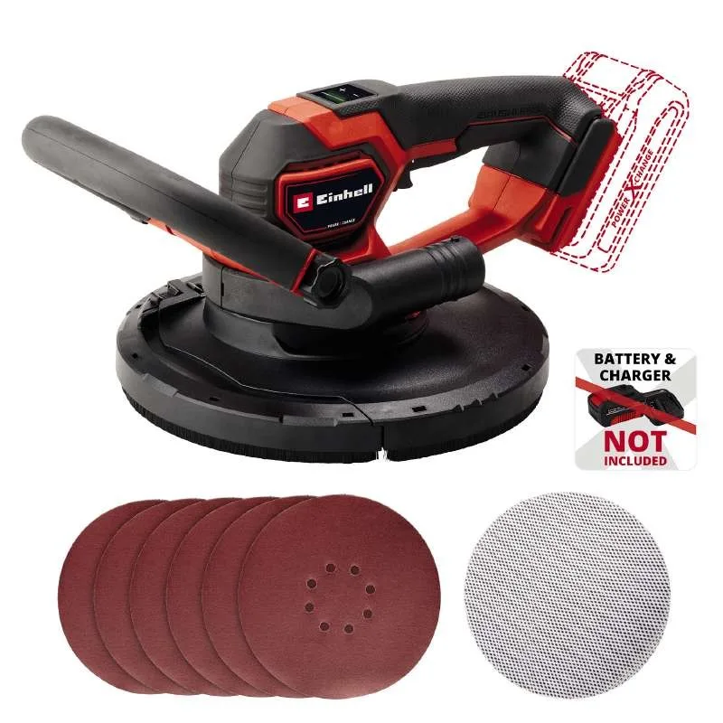 Акумуляторна стінова шліфмашина Einhell Professional TP-DWS 18/225 Li PXC, 18В, d225мм, 600-1200 об/хв, 2.36 кг