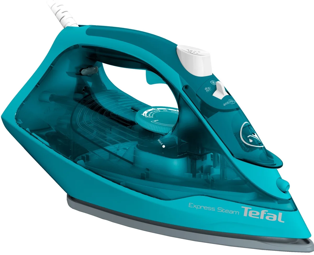 Паровий утюг Tefal Express Steam, 2500Вт, об'єм резервуара 270мл, паровий удар до 200г, постійна подача пари 45г, керамічна підошв