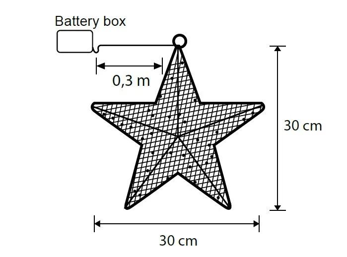 Декоративна зірка Luca Lighting метал 30 см срібло 30 LED