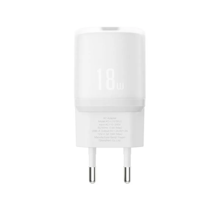 Мережевий зарядний пристрій XO 1USB 18W Quick Charge 3.0 Білий