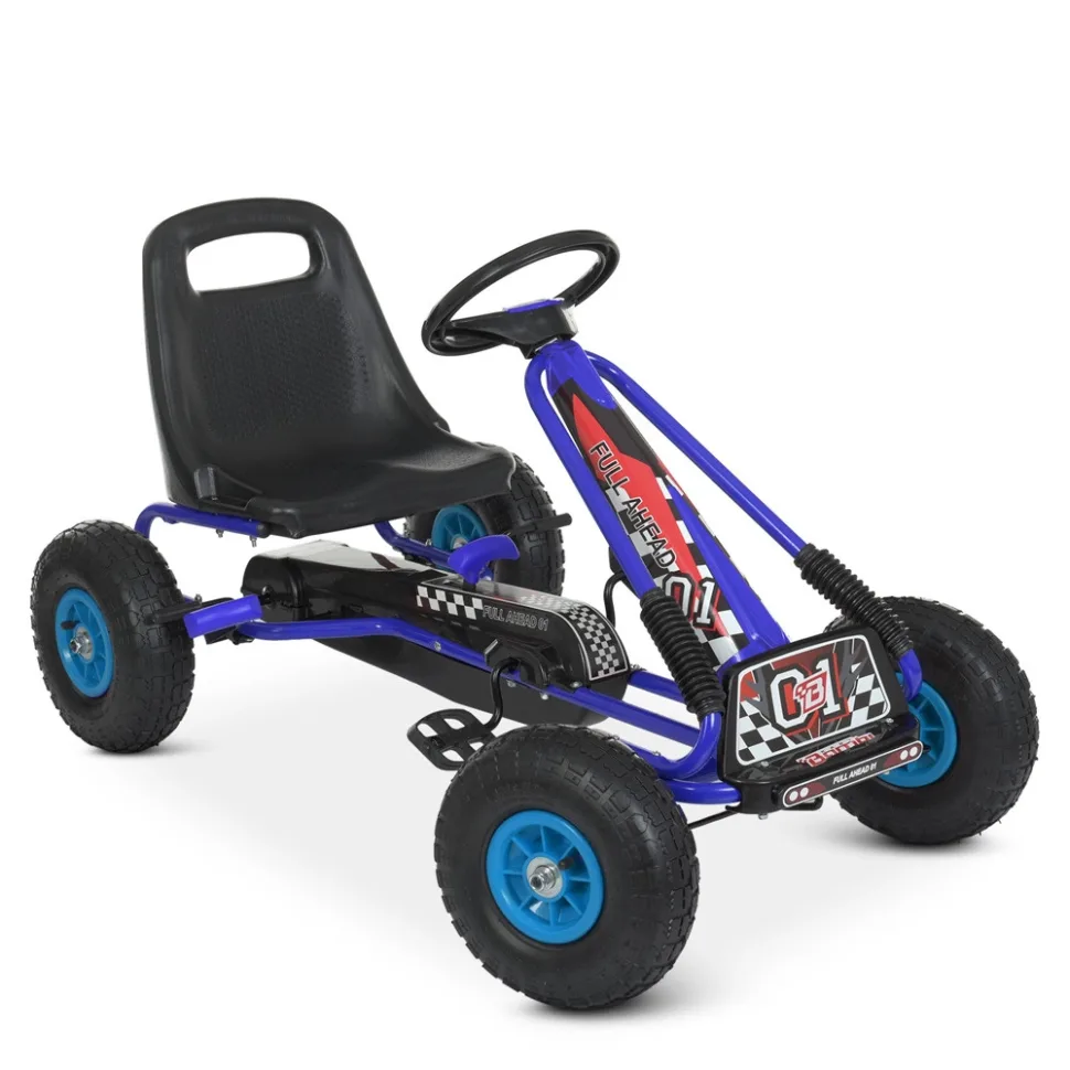 Велокарт Bambi Racer 101x65x25 см комбінований синій для дітей від 3 років