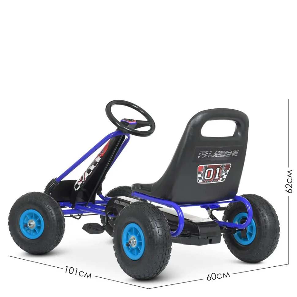Велокарт Bambi Racer 101x65x25 см комбінований синій для дітей від 3 років