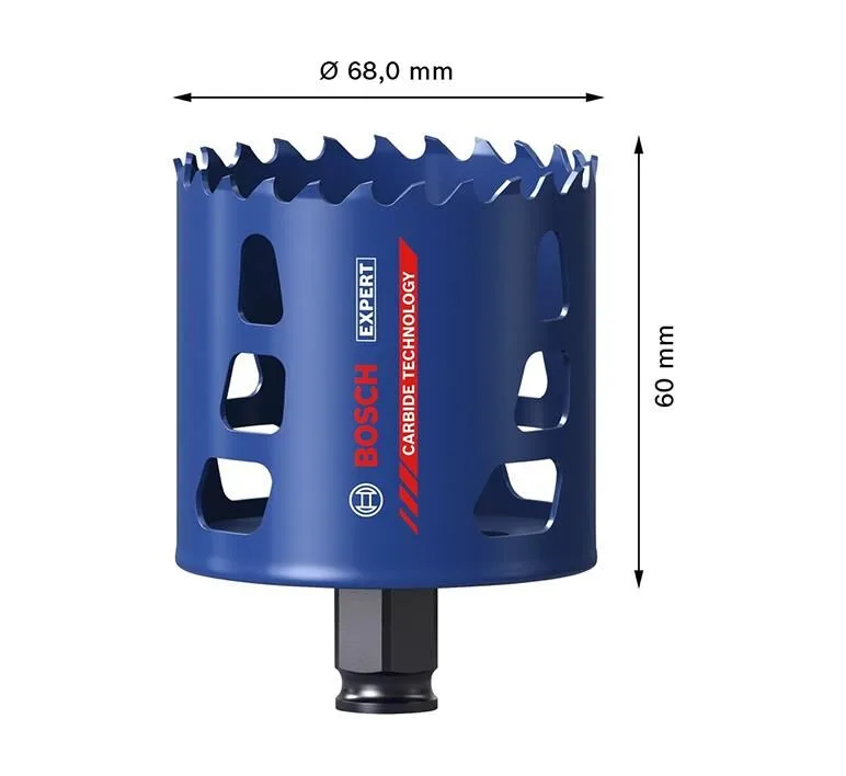 Коронка Bosch Professional Expert Tough Material 68x60мм для вирізання отворів в деревині металеві цеглі плитці пластик