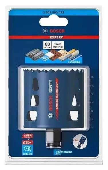Коронка Bosch Professional Expert Tough Material 68x60мм для вирізання отворів в деревині металеві цеглі плитці пластик