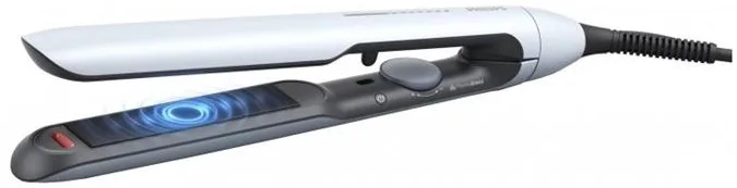 Випрямляч волосся Philips Series 5000, температурний діапазон 120-230°C, з іонізацією та керамічним покриттям, блакитного кольору.