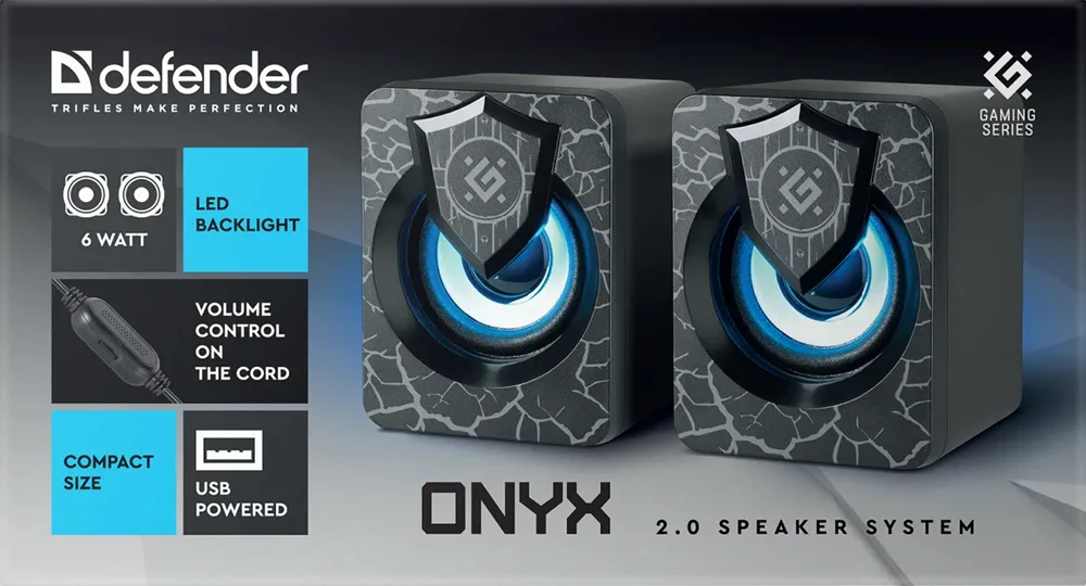 Акустична система Defender 2.0 6Вт USB Пластик Чорна