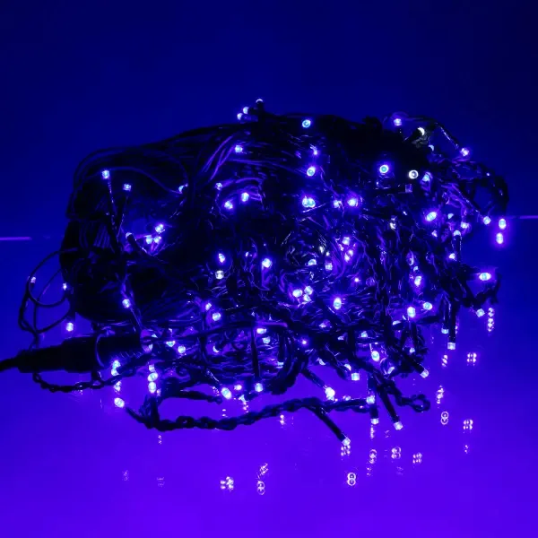Вулична гірлянда Бахрома 20 м LED 335 шт чорний провід синій